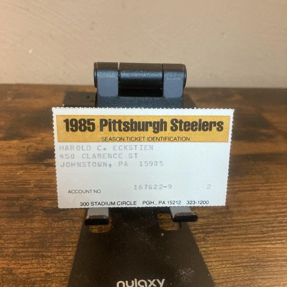 Pittsburgh Steelers Vtg 1985 Season Ticket Card Three Rivers Stadium Ephemera